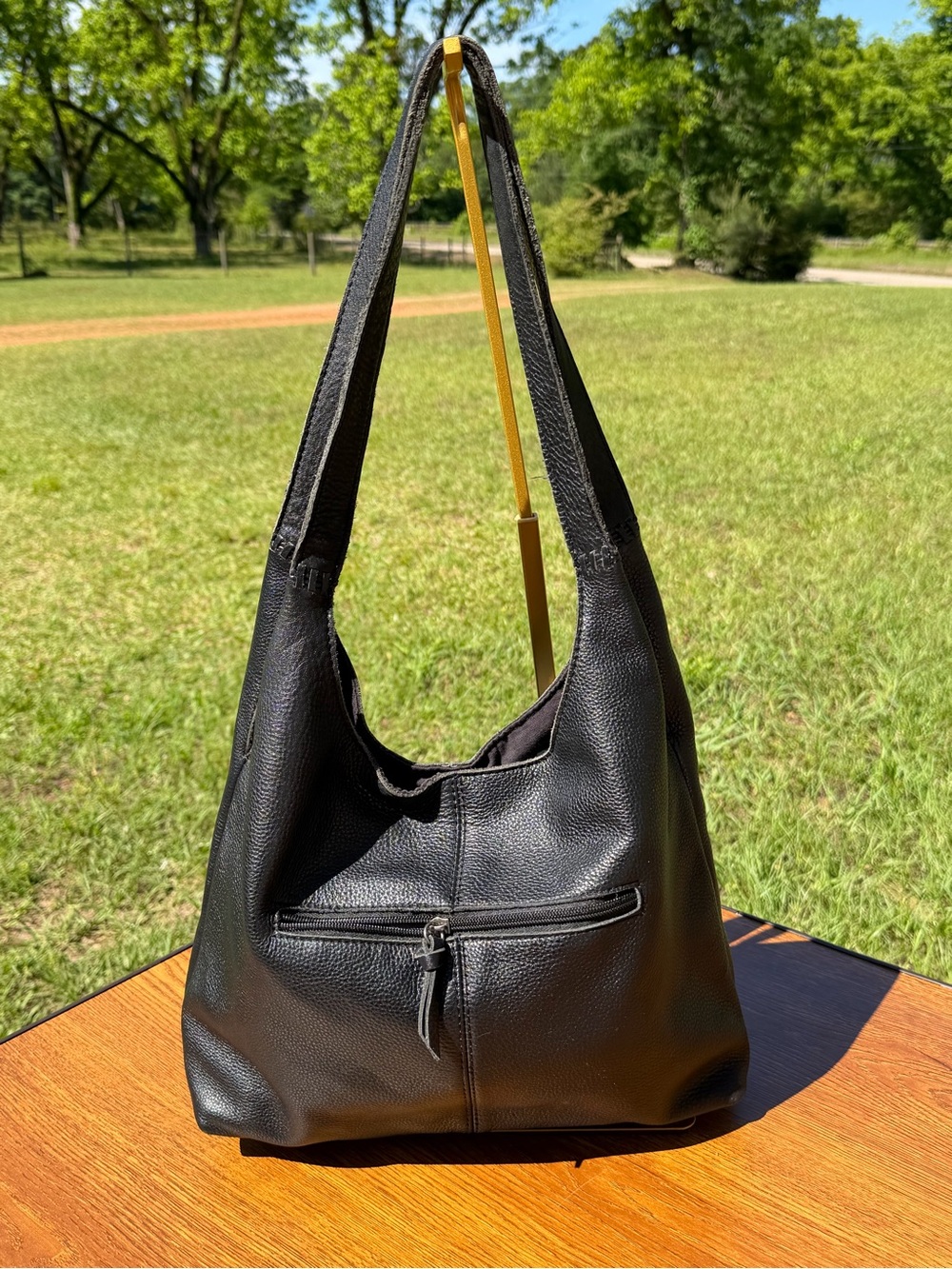 The Sak Huntley Black Leather Hobo Shoulder Bag Slouchy Large - Picture 2 of 14